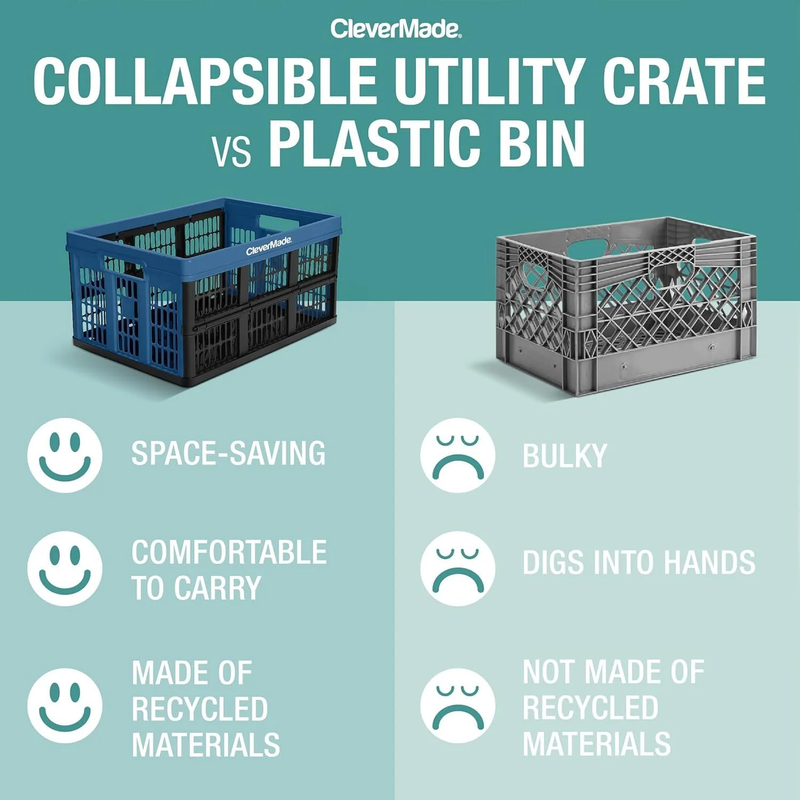 Collapsible Utility Crate   45L (12 Gal) Obsidian, 3 Pack2