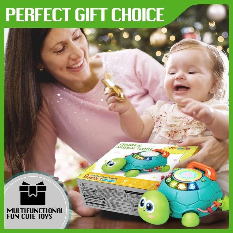 Baby Turtle Toys , Tummy Time Toy for 12 18 Months, Musical Crawling Toys with L6