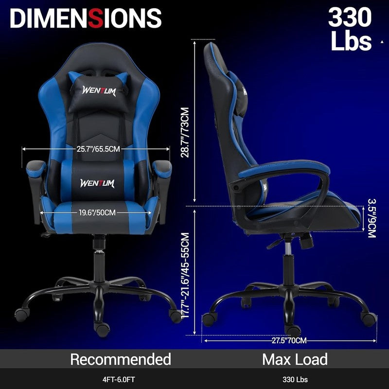 Massage Gaming Chair, Ergonomic PC Desk Chair with Headrest and Massage Lumbar S2