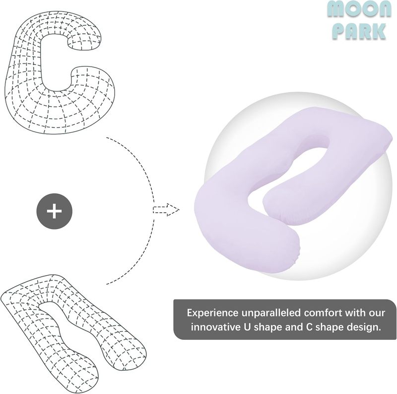 U Shaped Pregnancy Maternity Pillow 57" Full Body Sleep Support Purple4