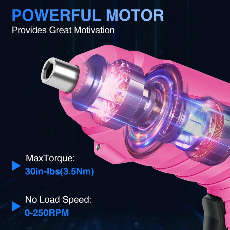 47-in-1 Cordless Electric Screwdriver LED USB Dual Position Handle Home DIY1
