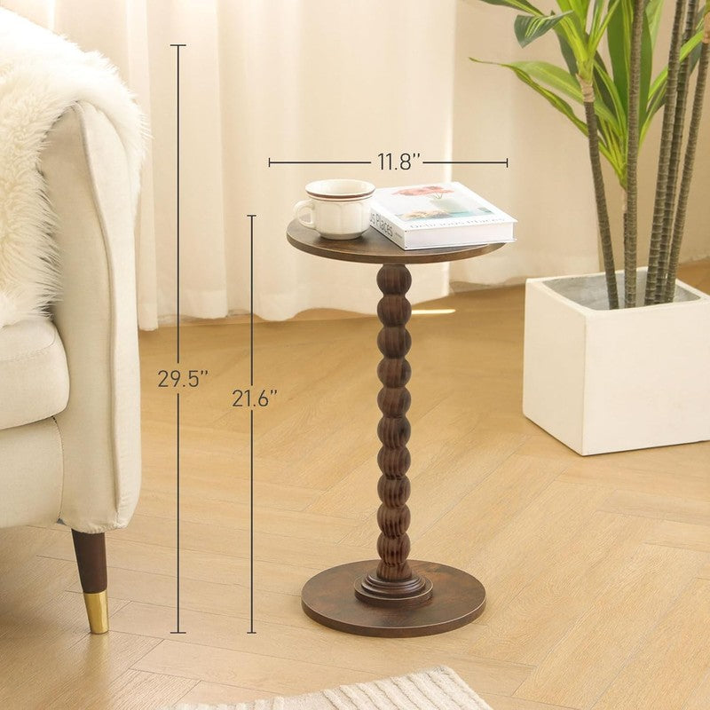 Round Side Table, Small Drink Table for Small Spaces, Modern Accent Nightstand w1