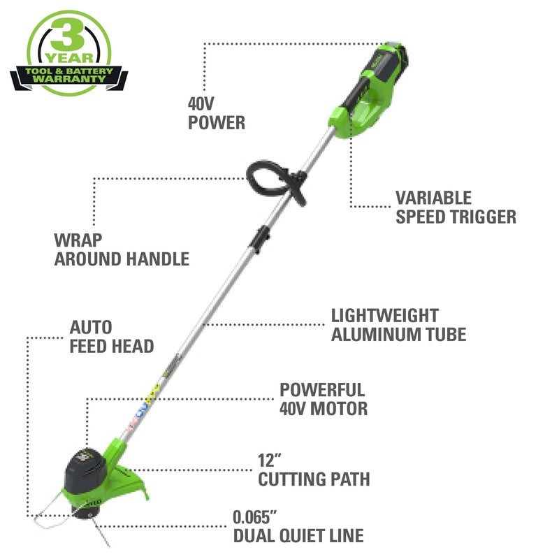 40V 12" String Trimmer with 2.0 Ah Battery & Charger 21016021