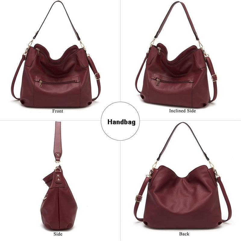 Women Large Crossbody Bag Shoulder Handbag Purse Wallet Set Hobo Tote4