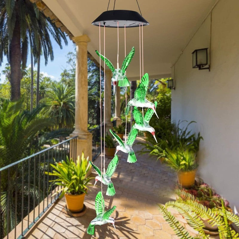 Wind Chime, Solar Hummingbird Wind Chimes Outdoor/Indoor,Birthday Gifts for Mom 7