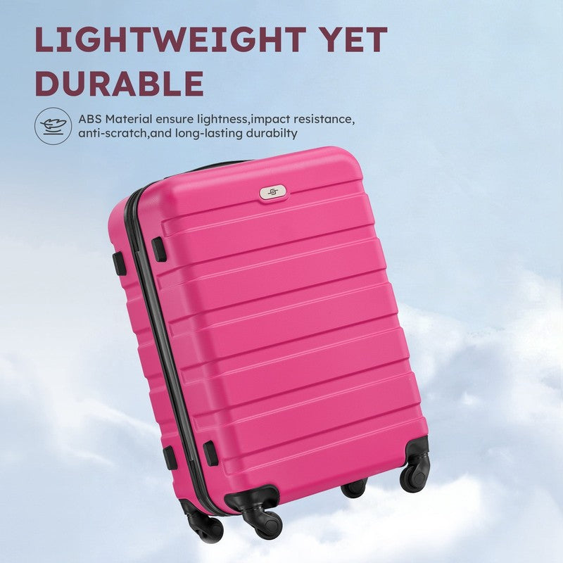 4 Piece Luggage Set Hardside Spinner Suitcase 16 20 24 28 Inch  Rose Red4