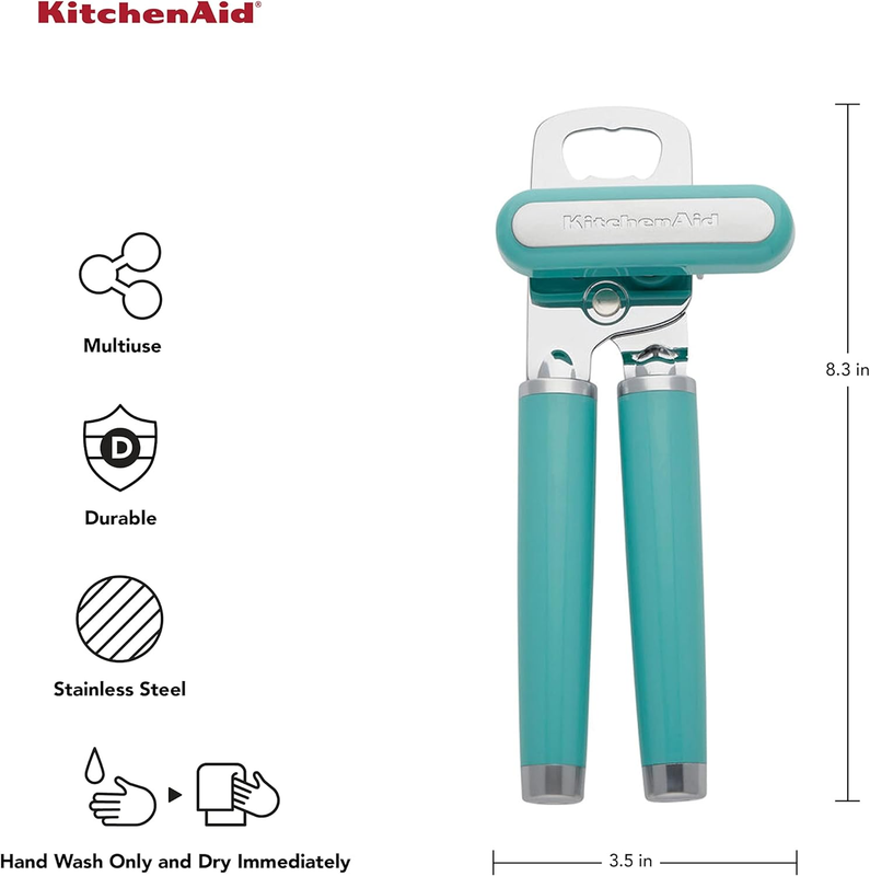 KitchenAid Classic Can Opener Bottle Opener Stainless Steel Aqua Sky2