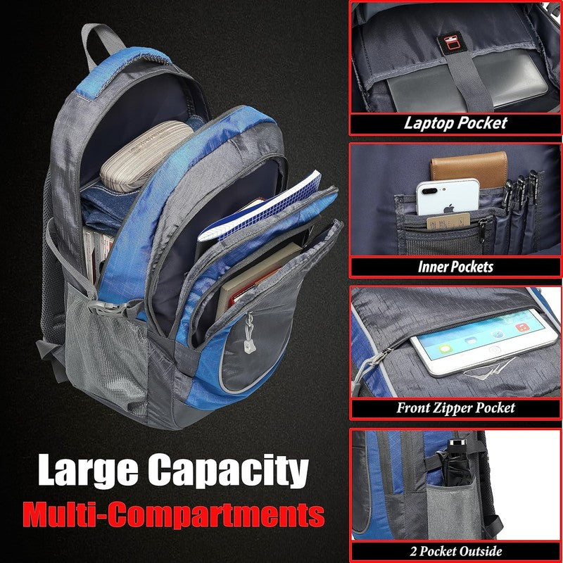 15.6" Laptop Backpack College Travel Business Hiking Multi-Compartment Blue1