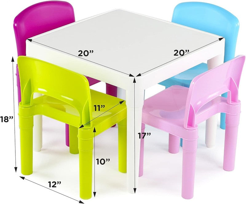 Tot Tutors Kids' 5 Piece Square Table and Chair Set2