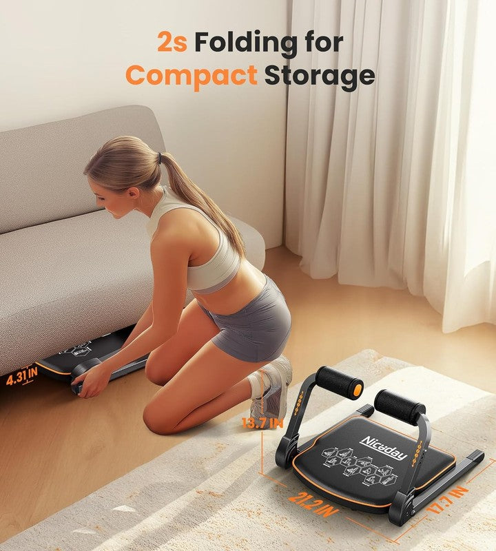 Ab Crunch Machine Home Gym, Ab Trainer w/ Bands, 330LB Capacity6
