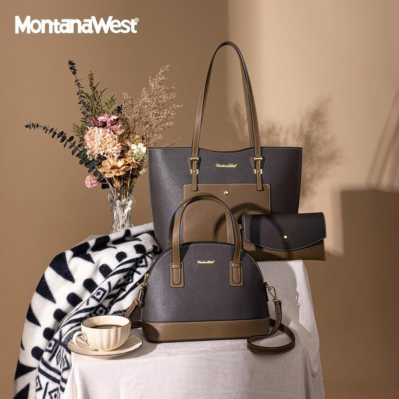 3PCS Purses for Women Tote Bag and Wallet Set Shoulder Satchel Handbags5