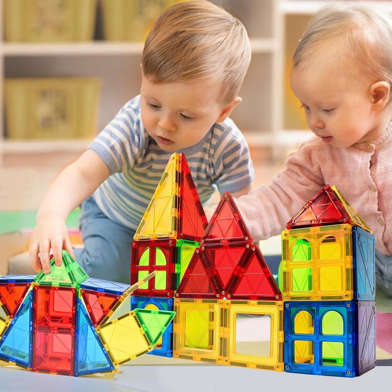 Magnetic Tiles Toys for Kids Preschool Learning, Magnetic Blocks Sensory Montess3