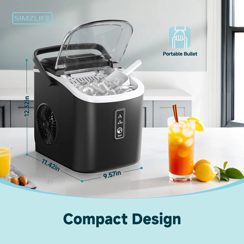 Portable Countertop Ice Maker 26Lbs/24H Self Cleaning w/ Basket & Scoop1