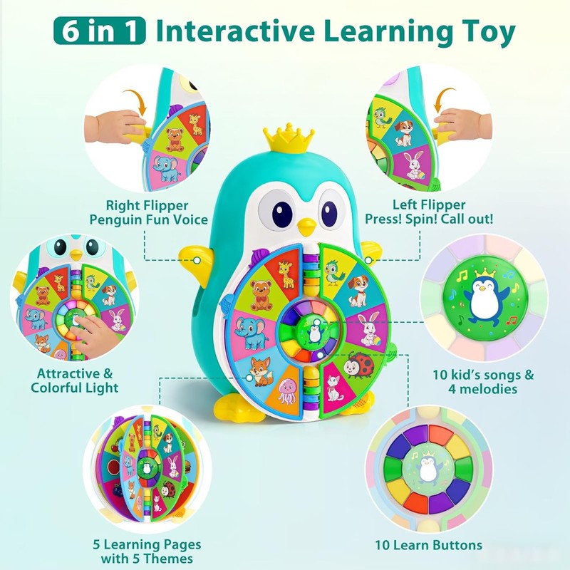 Musical Penguin Learning Toy with Lights and Sounds for Toddlers Ages 1-31