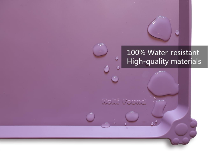 Silicone Pet Feeding Mat Waterproof Dog Cat Bowl Mat Raised Lip Amethyst2