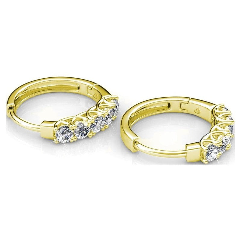 Bethany 18K Yellow Gold Plated 15Mm Hoop Earrings with Crystals for Women6