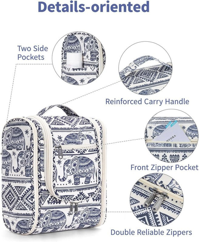 Small Hanging Toiletry Bag Travel Makeup Organizer Medium Elephant5