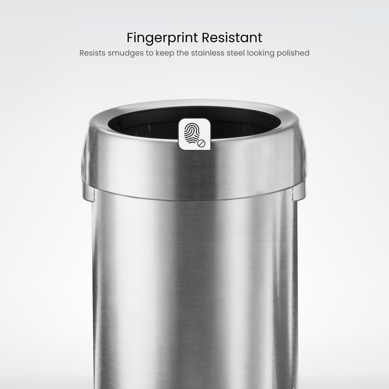 16 Gallon Open Top Trash Can for Commercial and Office Use, round Design, Silver5