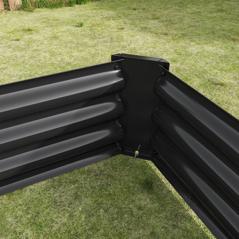 6×3×1Ft Outdoor Metal Raised Garden Bed for Plants,Vegetables,And Flowers,Black2