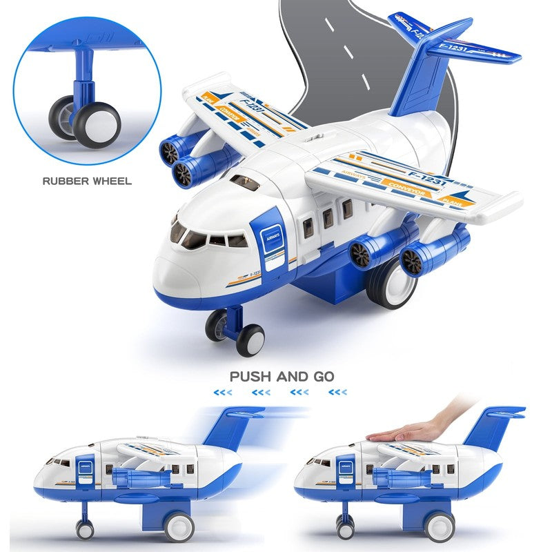 Kids Airplane Toys Race Tracks Car Toys for 3 4 5 6 7 Boys - Transport Airplane 3