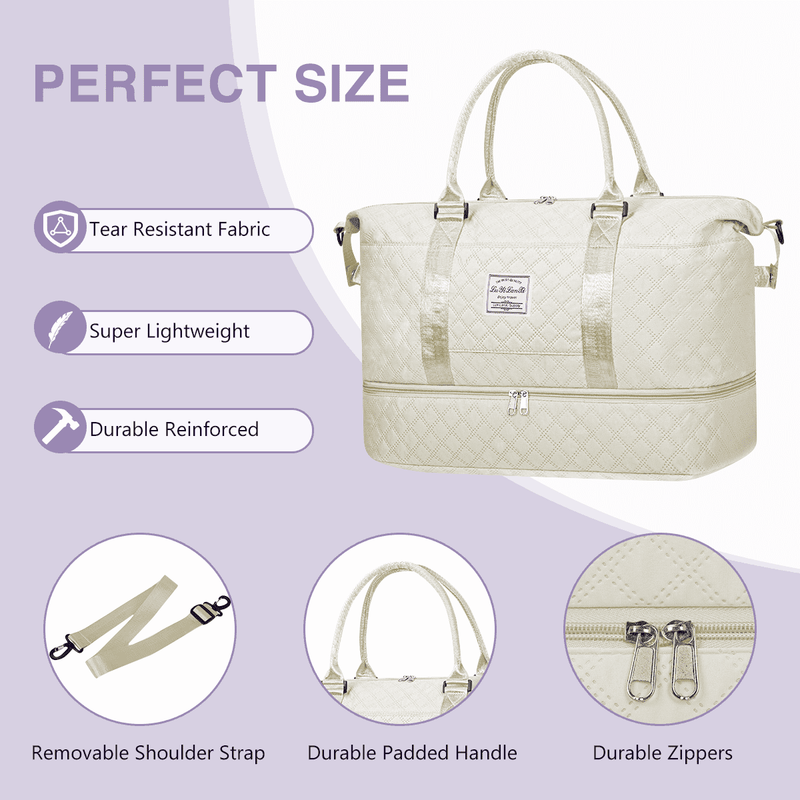 Weekender Bags for Women, Travel Duffel Bags with Shoe Compartment, Personal Ite1