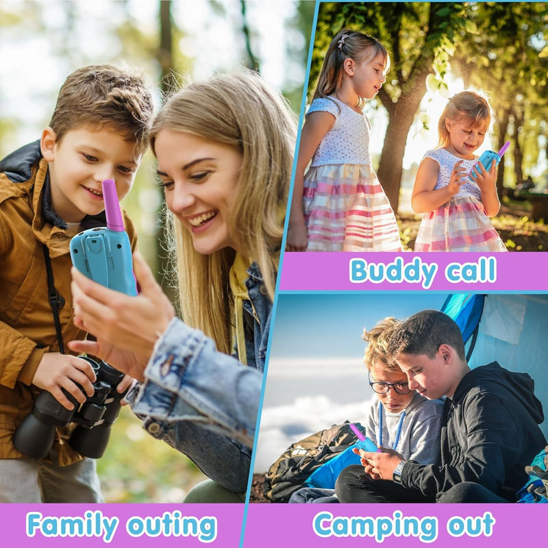 Purple Kids Walkie Talkies 22 Channel 2 Way Radio 3 Mile Range LCD Flashlight3