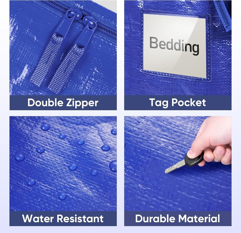 6 Pack Extra Large Moving Bags with Zippers & Carrying Handles, Heavy Duty Stora5