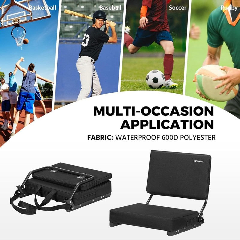 Stadium Seat Chair w/ Back Support Padded Foldable 330lbs Portable Black5