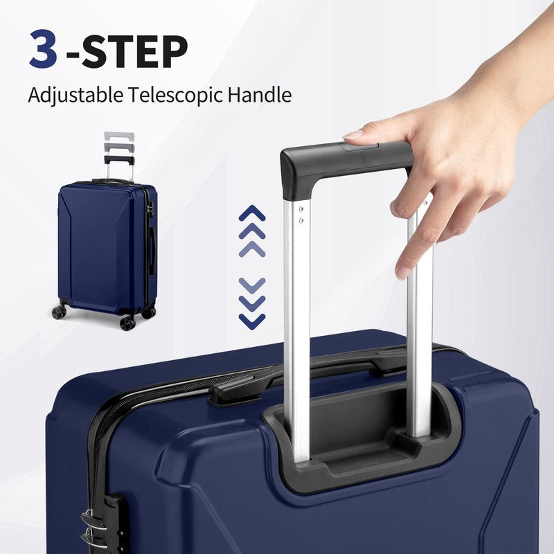 5 Piece Luggage Set with 8 Packing Cubes, Hard Shell Suitcase Set with Spinner W5