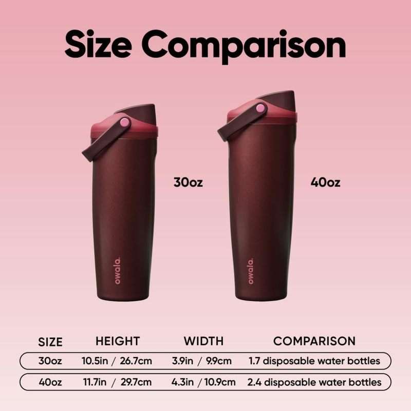 Owala FreeSip Sway 30oz Insulated Stainless Steel Bottle Black Cherry6