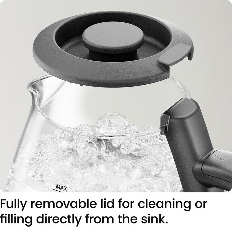 1L Electric Glass Kettle W/ LED Indicator Light, Automatic Shutoff   Black7