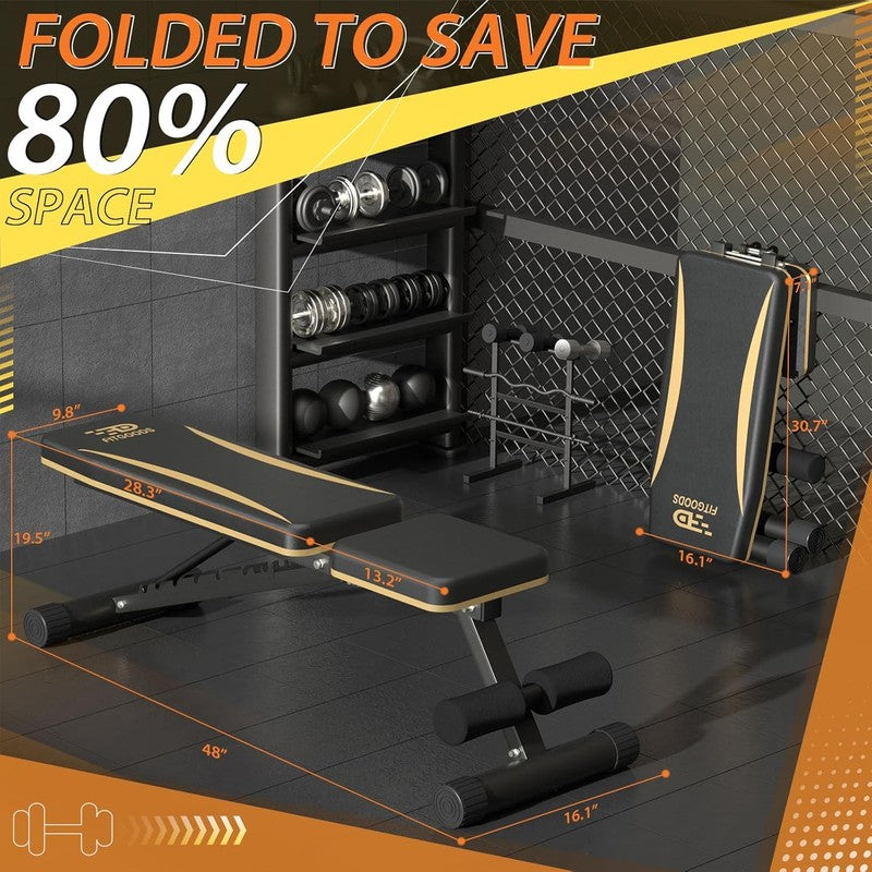 Adjustable Weight Bench 660LB Foldable Incline Decline Home Gym Workout Bench1