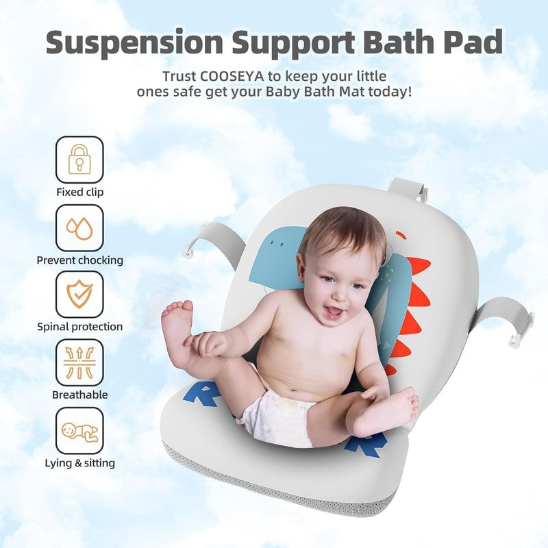 Collapsible Baby Bathtub w/ Thermometer, Hooded Towel & Floating Cushion6
