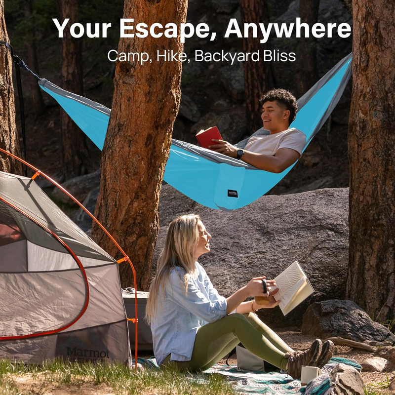 Portable Camping Hammock w/ Straps & Carry Bag Outdoor Hiking Beach Gear6