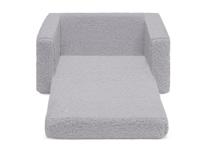 Cozee Flip Out Sherpa 2 In 1 Convertible Chair to Lounger for Kids, Grey5