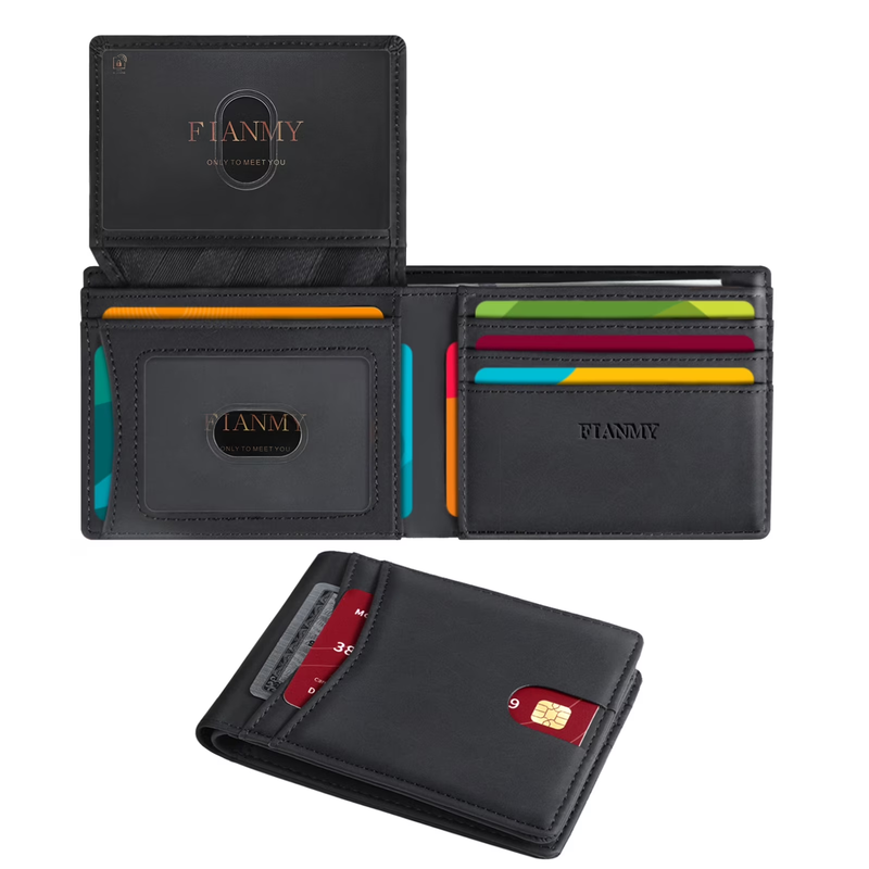 Wallet for Men, Slim Leather Rfid Blocking Mens Wallet with 2 ID Windows, Bifold9