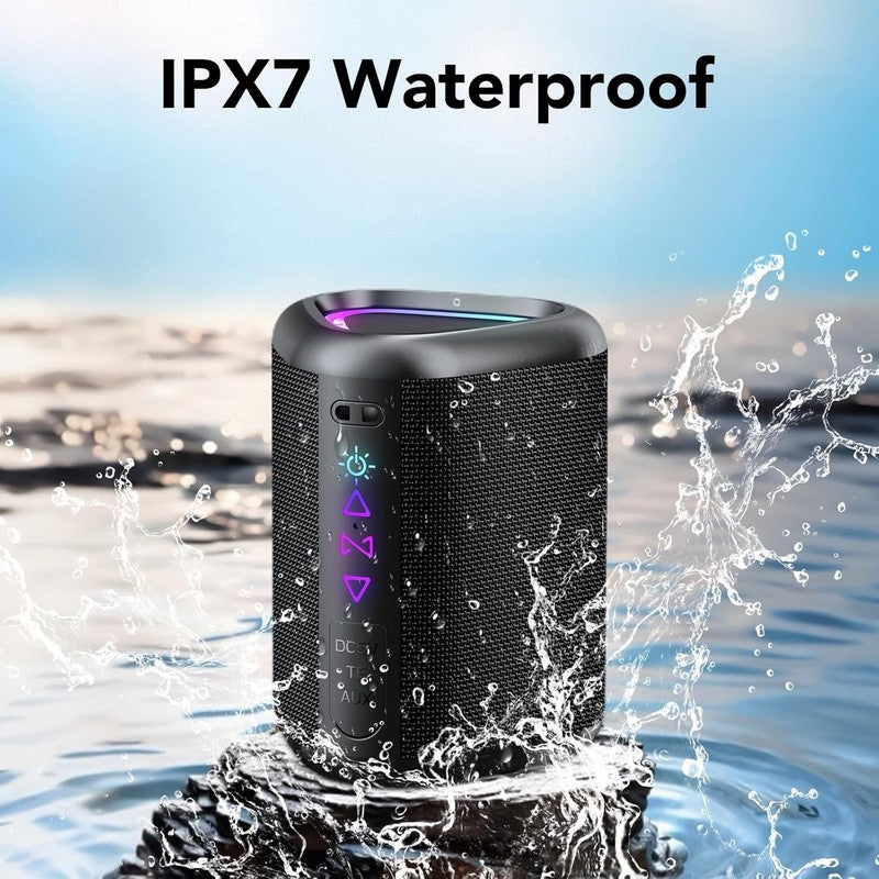 Bluetooth Speaker 24H Playtime, LED Light, Bluetooth 5.4, IPX7 Waterproof, Bass4