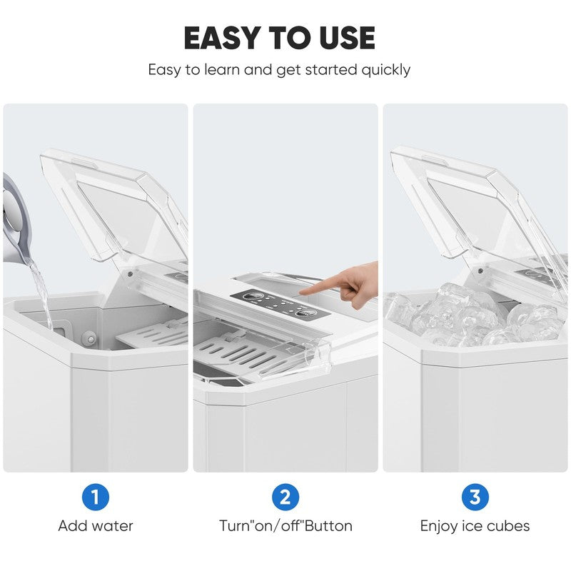 Countertop Ice Maker,9 Cubes in 6 Minutes, Self-Cleaning, with Ice Basket & Scoo4