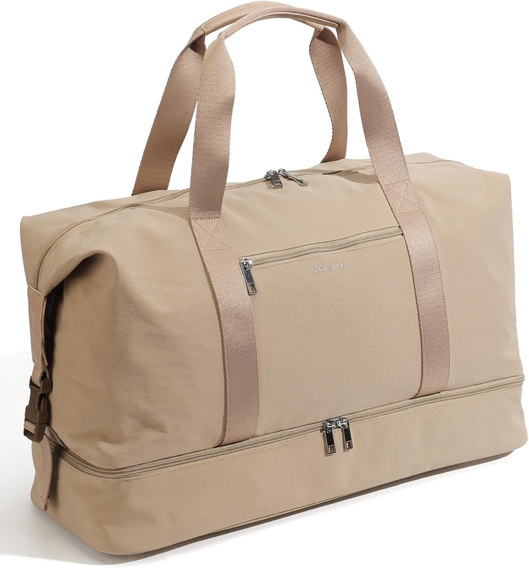21in Women Weekender Duffle Bag 2Pc Canvas Leather Carry On Shoe Compartment8
