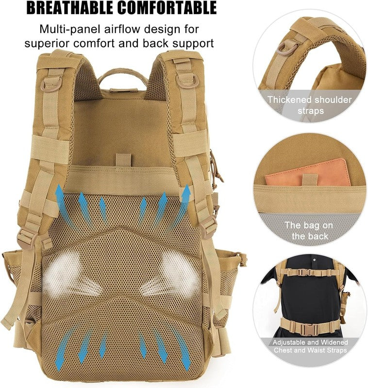 50L Military Tactical Backpack MOLLE Army Assault Bug Out Bag Water Resistant Br3
