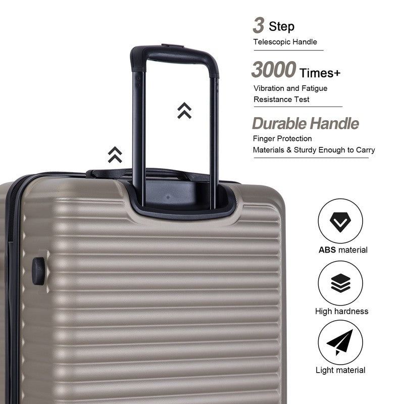3 Piece Hardside Luggage Set Hardshell Lightweight Suitcase with TSA Lock Spinne1