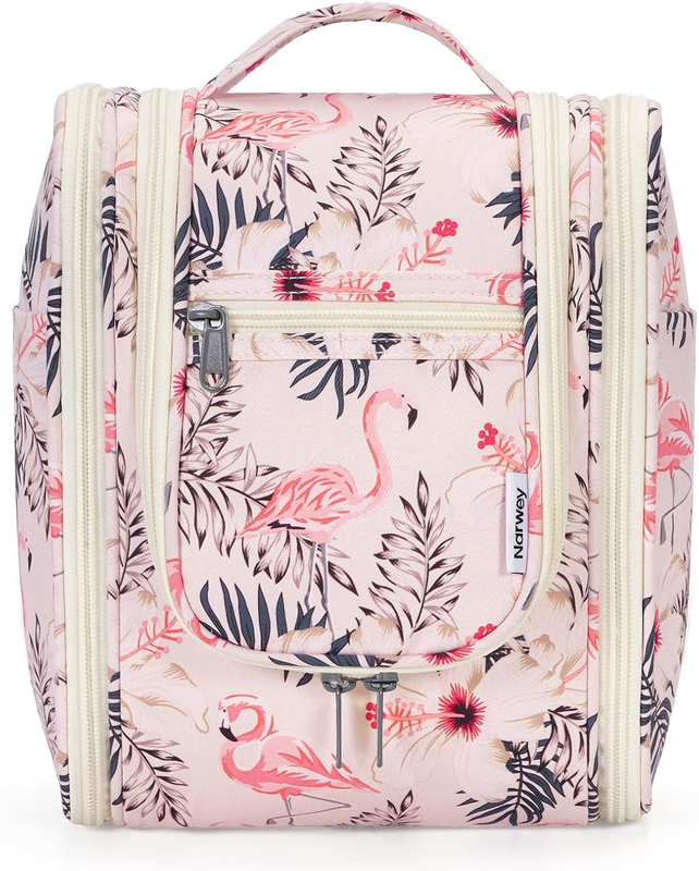 Small Hanging Toiletry Bag Travel Makeup Organizer Medium Beige Bird0