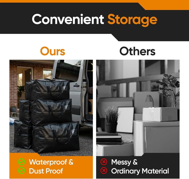 10-Pack Moving Bags, Large Storage Totes with Zipper Lids, Heavy-Duty Reusable f6