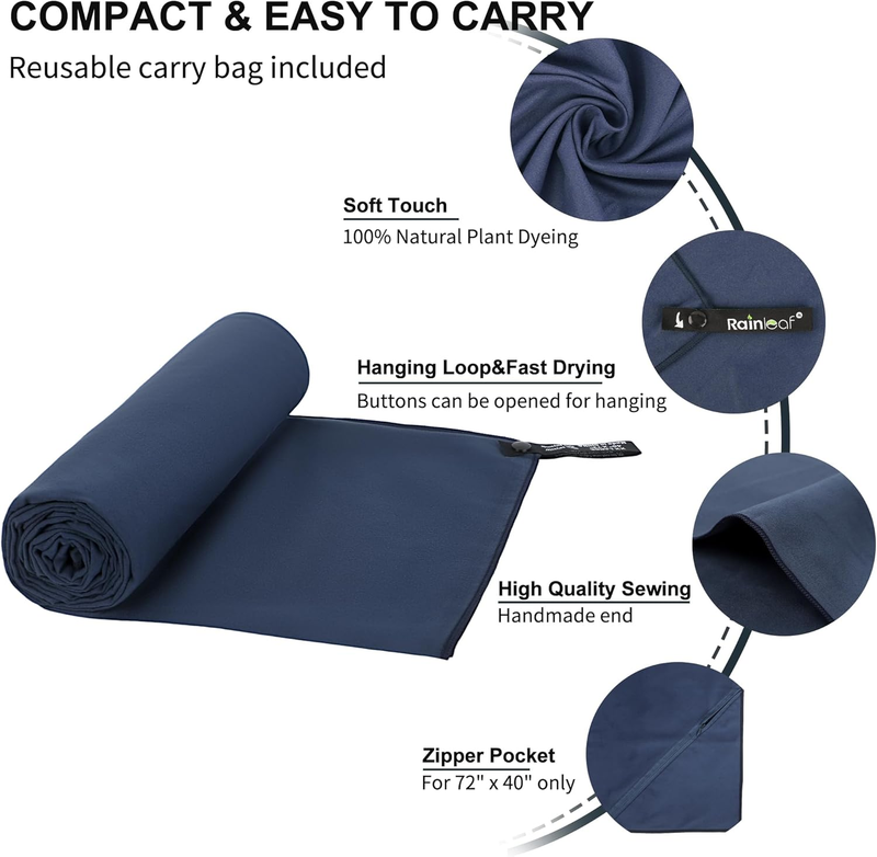 Microfiber Travel Towel Quick Dry Gym Camping Beach Pool Ultra Compact2