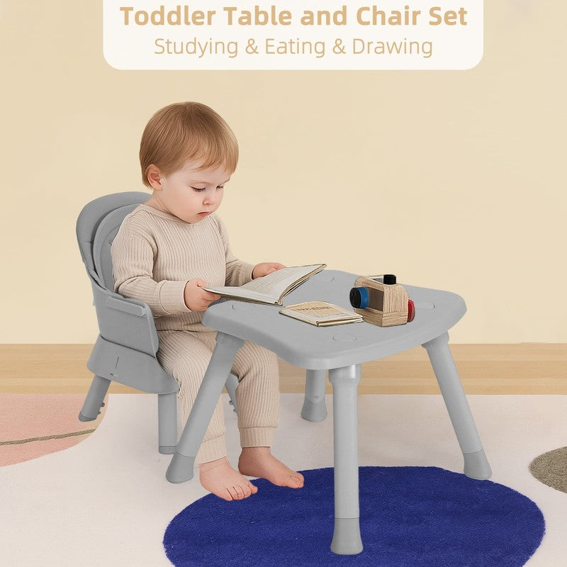 8 in 1 Baby High Chair, Toddler Dining Booster Seat for Eating, Light Grey8