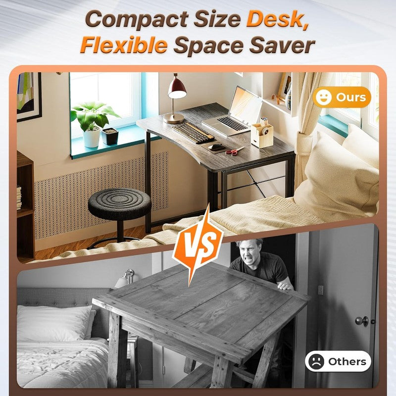 31.5" Folding Desk Grey   Small Space, Home Office, Easy Fold, Compact Design2