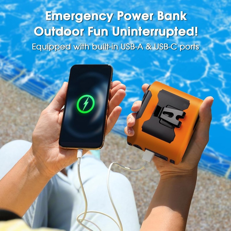 2025 Rechargeable Waist Fan   40H Battery, 5 Speeds for Outdoor Cooling5