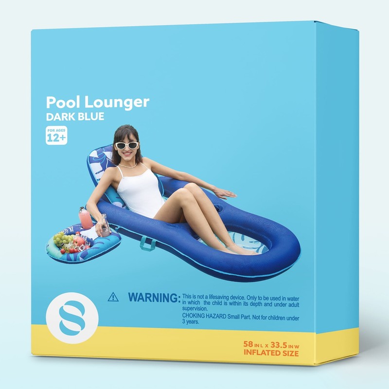 Pool Lounger Float for Adult, Inflatable Pool Floats Lounger Raft Floaties Water4