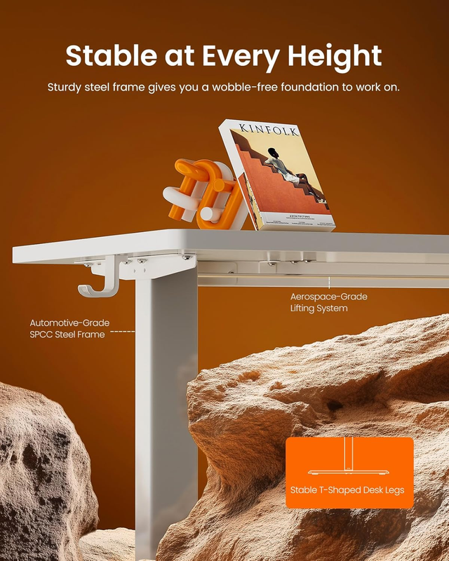 Electric Standing Desk 48x24 Height Adjustable Sit Stand Office Desk White4
