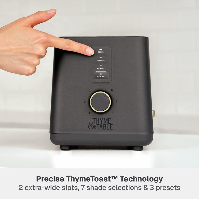 2 Slice Toaster Extra Wide Slots Slide Out Removable Crumb Tray Slate Grey3